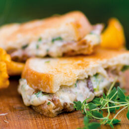 Farligt frasig och smältande god vegetarisk kantarelltoast