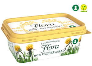 Flora växtbaserat. Ett veganskt/vegetariskt margarin.