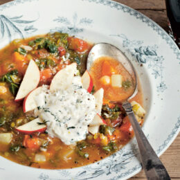 Vegetarisk Soppa med pepparrotskräm