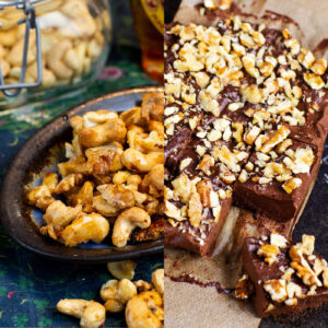 Lönnsirapsnötter, chokladfudge och varm choklad