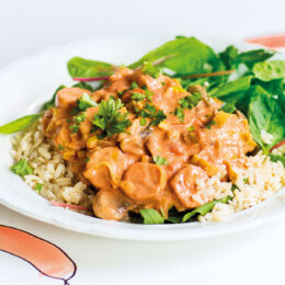 Vegetarisk korv stroganoff