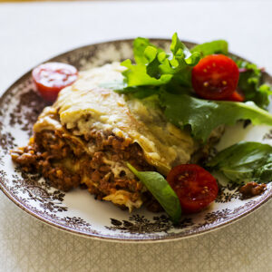 Äkta vegetarisk italiensk lasagne