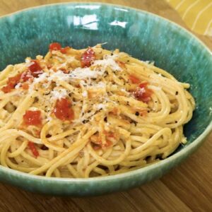 Vegetarisk carbonara med lite hetta