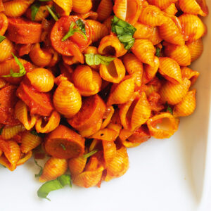 Vegetarisk saffranspasta