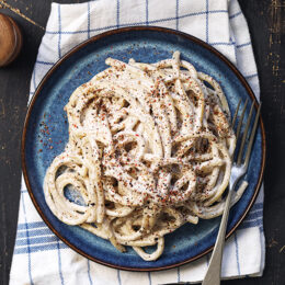 Vegetarisk Cacio e pepe (på cashewnötter)