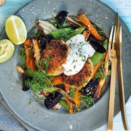 Vegetariska kronärtskocksbiffar med limesås