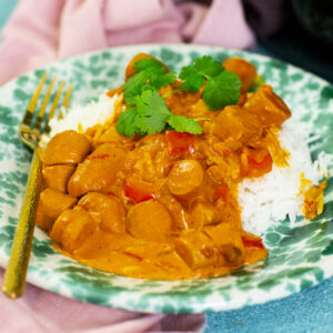Vegetarisk korvgryta med saffran