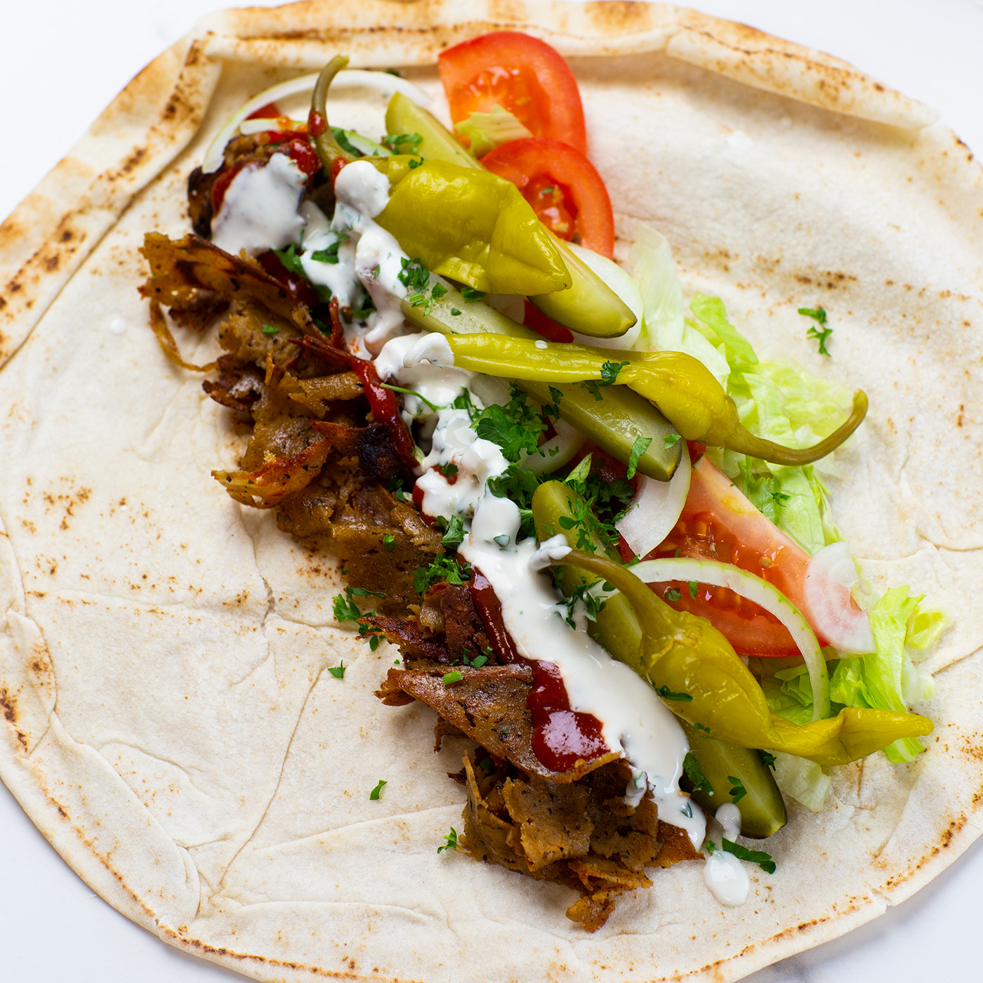 vegetarisk kebabrulle