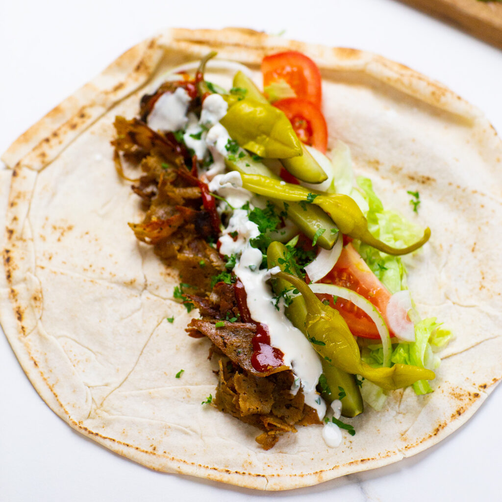 vegetarisk kebabrulle