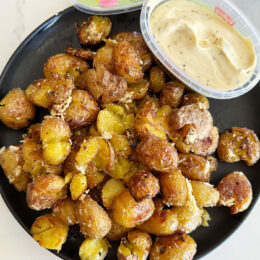 Krossad parmesanpotatis med bearnaisesås